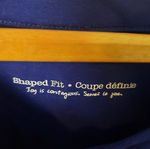 NWOT blue top 3/4 length sleeves with quilt patch on shoulders size 1X - Picture 4 of 7